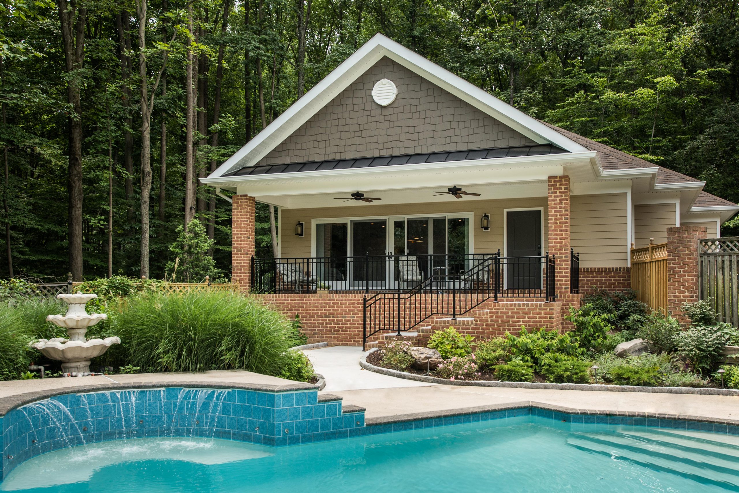 Backyard pool and patio remodel by Cossentino & Sons for Custom Remodeling in Carroll County, MD